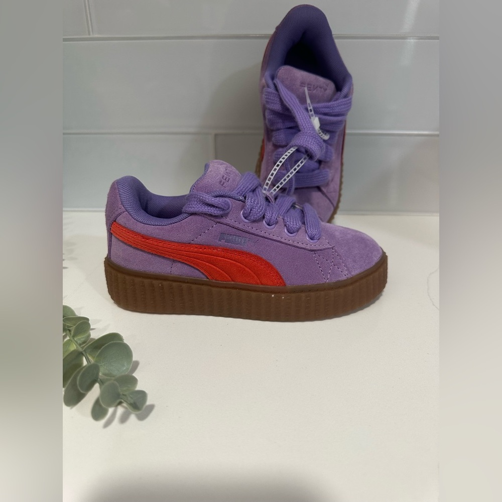 New Fenty x Puma Creeper Phatty Little Kid 'Lavender Burnt Red' Shoes Sz 13c